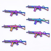 5db/tétel Gun Rainbow Color Charms ékszertáska fülbevaló medál