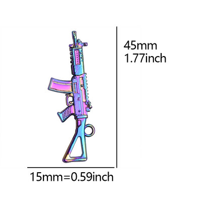 5db/tétel Gun Rainbow Color Charms ékszertáska fülbevaló medál