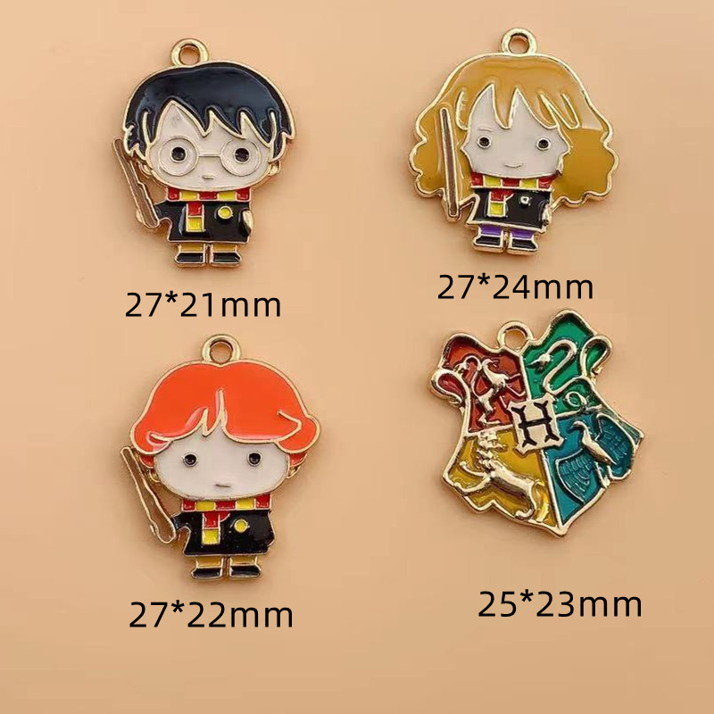 10 buc. Breloc din aliaj care picura Charm pandantiv Cartoon School of Magic Pandantiv DIY Breloc Cercei Bijuterii Accesorii Charms