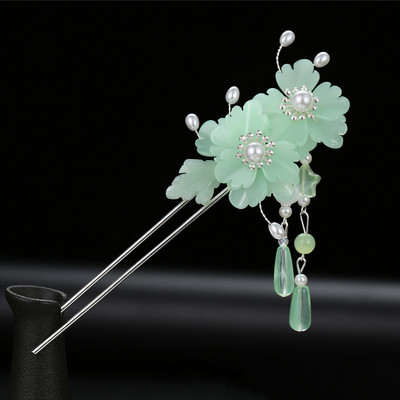 Kineski Hanfu dodaci za kosu Ukosnice za žene Cvjetni biser Duga kićanka Step Shake Štapići za kosu Vintage vjenčani svadbeni nakit