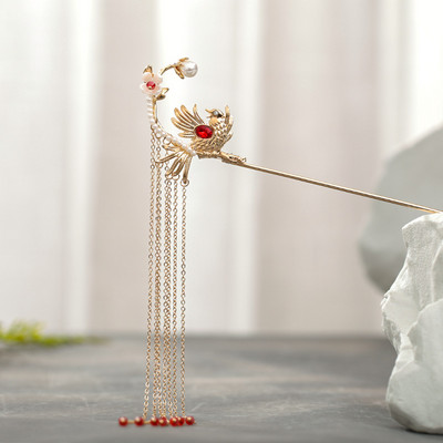 Kineski Hanfu dodaci za kosu Ukosnice za žene Cvjetni biser Duga kićanka Step Shake Štapići za kosu Vintage vjenčani svadbeni nakit