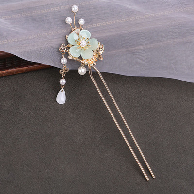 Kineski Hanfu dodaci za kosu Ukosnice za žene Cvjetni biser Duga kićanka Step Shake Štapići za kosu Vintage vjenčani svadbeni nakit