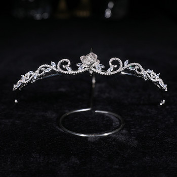 Цирконова корона цвете аксесоари за коса сватбени диадеми барок супер фея лента за глава подарък за възрастни булчинска корона HQ0073