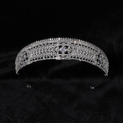 Cirkon korona Virág Hajkiegészítők Esküvői Tiaras Barokk Szupertündér fejpánt Felnőtt ajándék menyasszonyi korona HQ0073