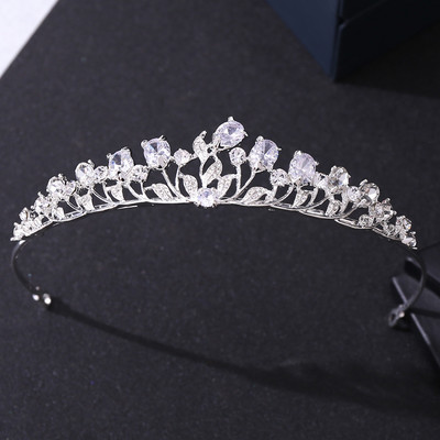 Cirkon korona Virág Hajkiegészítők Esküvői Tiaras Barokk Szupertündér fejpánt Felnőtt ajándék menyasszonyi korona HQ0073