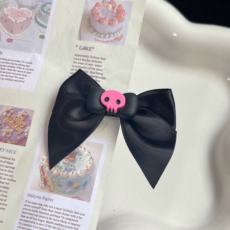 Harajuku Egirl Y2k Skull Bowknot Hajkapcsok Hajkiegészítők Női Fejfedők Aranyos Csontváz Fej Hajtűk Party Club Ajándékok