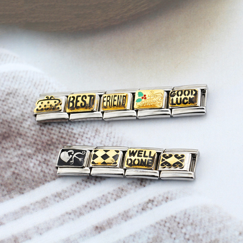 Hapiship Original Daisy Hästi tehtud Õnne Parim sõber Armastus Itaalia võlu Sobiv 9mm käevõru roostevabast terasest ehete valmistamine DJ235