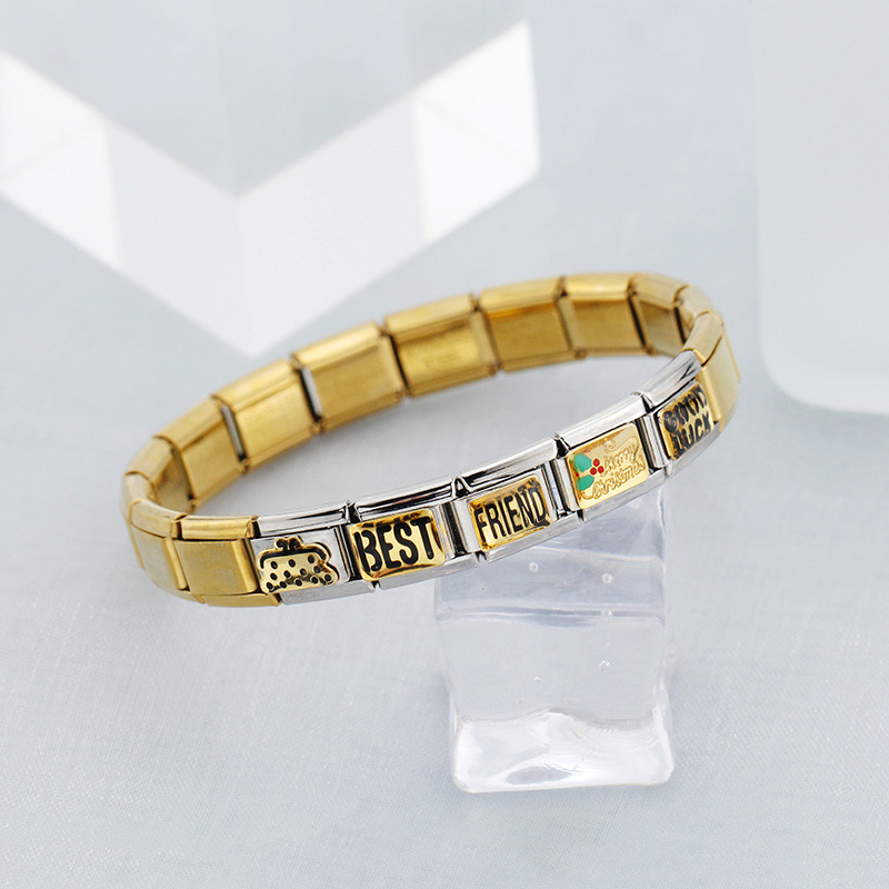 Hapiship Original Daisy Hästi tehtud Õnne Parim sõber Armastus Itaalia võlu Sobiv 9mm käevõru roostevabast terasest ehete valmistamine DJ235