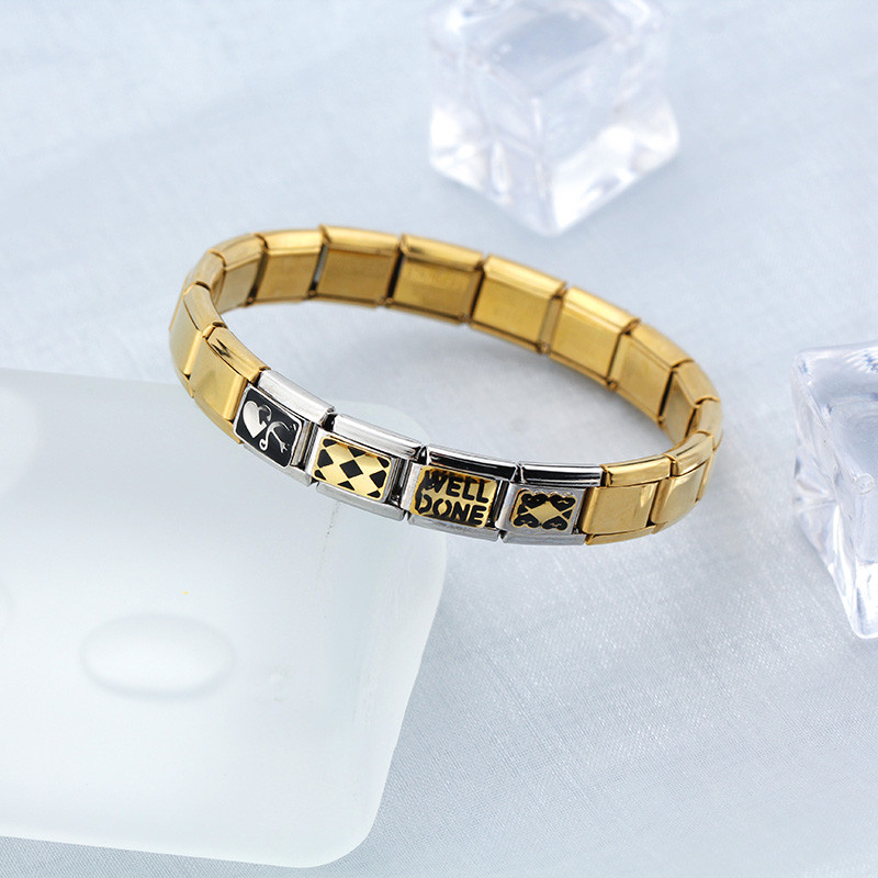 Hapiship Original Daisy Hästi tehtud Õnne Parim sõber Armastus Itaalia võlu Sobiv 9mm käevõru roostevabast terasest ehete valmistamine DJ235