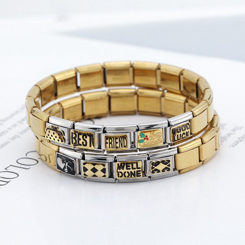 Hapiship Original Daisy Hästi tehtud Õnne Parim sõber Armastus Itaalia võlu Sobiv 9mm käevõru roostevabast terasest ehete valmistamine DJ235