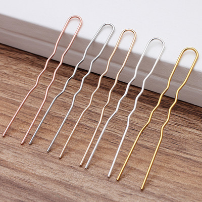 50 gab. Matu kociņi U formas matu sprādzes Adatas iestatīšanas aksesuāri sievietēm Rotaslietas Lielapjoma Juvelierizstrādājumu izgatavošana DIY vairumtirdzniecība