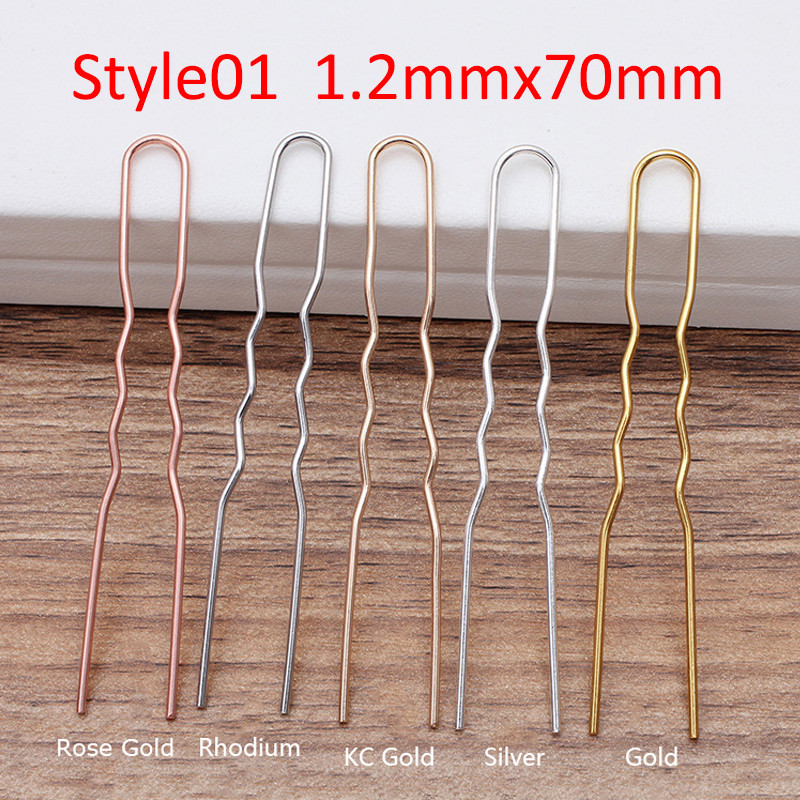 50 gab. Matu kociņi U formas matu sprādzes Adatas iestatīšanas aksesuāri sievietēm Rotaslietas Lielapjoma Juvelierizstrādājumu izgatavošana DIY vairumtirdzniecība