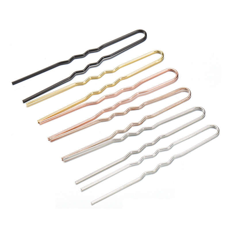 50 gab. Matu kociņi U formas matu sprādzes Adatas iestatīšanas aksesuāri sievietēm Rotaslietas Lielapjoma Juvelierizstrādājumu izgatavošana DIY vairumtirdzniecība