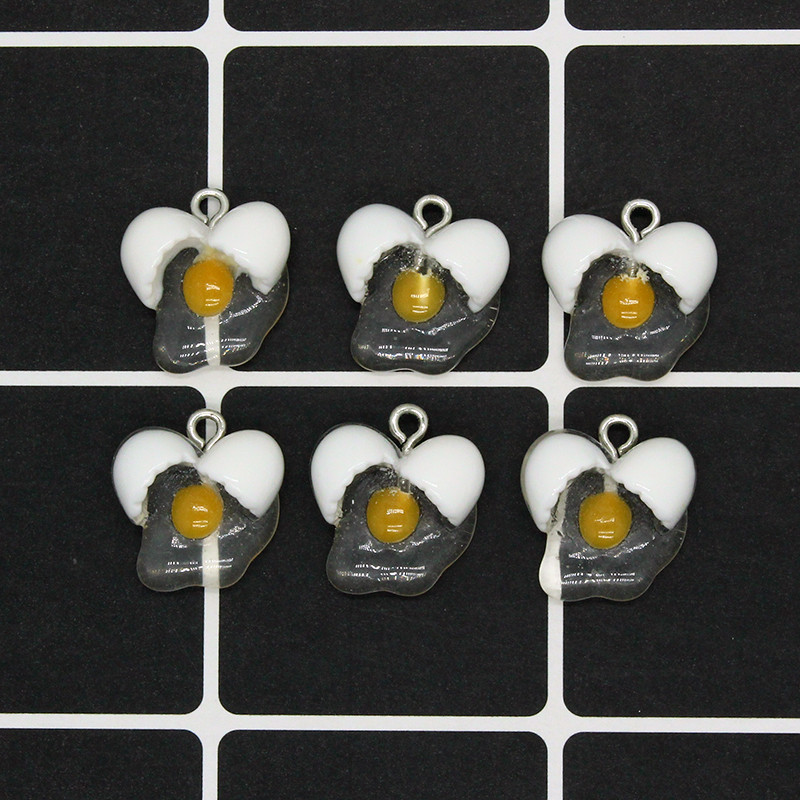 10db Aranyos Mini Átlátszó Tükörtojás Élelmiszergyanta Charms Simulált Zöldség medál Fülbevaló Karkötő Barkács ékszer Kiegészítő