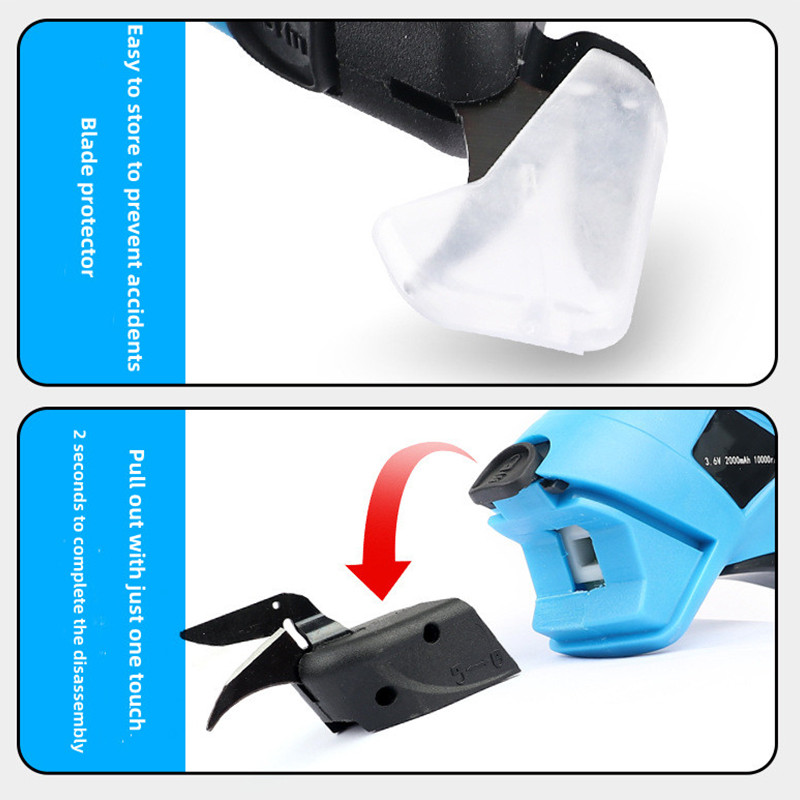 Foarfece electrice Mașină de tăiat pânză Încărcare cu litiu Cusut piele Foarfece de croitorie Lamă din oțel din tungsten Instrument de mână portabil