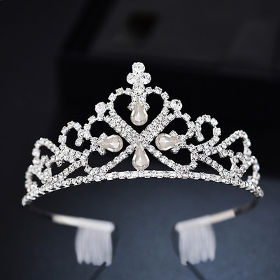Now Fashion Diademi și coroane cu strasuri Bentita pentru regina Mireasă Coroană Coroană Bijuterii pentru păr Bențite prințesă Ball pentru cap de petrecere