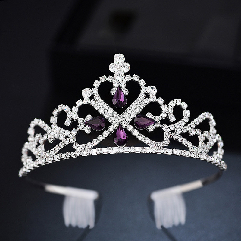 Now Fashion Diademi și coroane cu strasuri Bentita pentru regina Mireasă Coroană Coroană Bijuterii pentru păr Bențite prințesă Ball pentru cap de petrecere