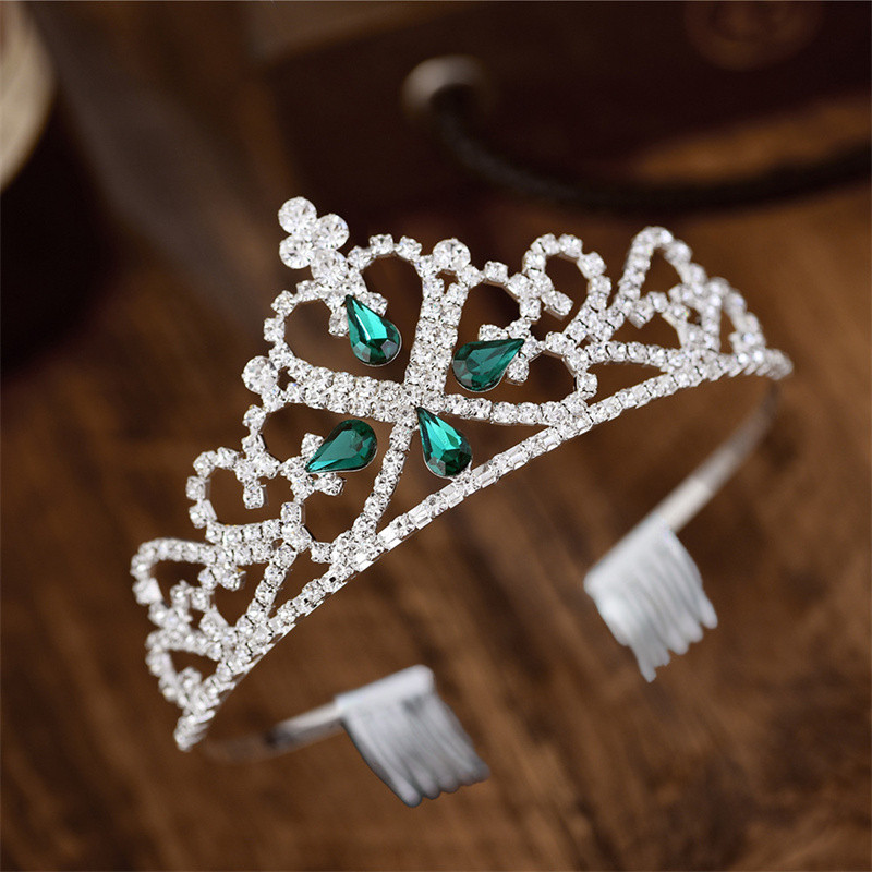 Now Fashion Diademi și coroane cu strasuri Bentita pentru regina Mireasă Coroană Coroană Bijuterii pentru păr Bențite prințesă Ball pentru cap de petrecere
