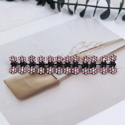 12db mini hajcsat csúszásmentes klipek strasszos hajkapcsok fém bilincsek kevert színes virágos hajkiegészítők női lányoknak