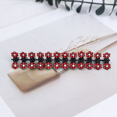 12db mini hajcsat csúszásmentes klipek strasszos hajkapcsok fém bilincsek kevert színes virágos hajkiegészítők női lányoknak