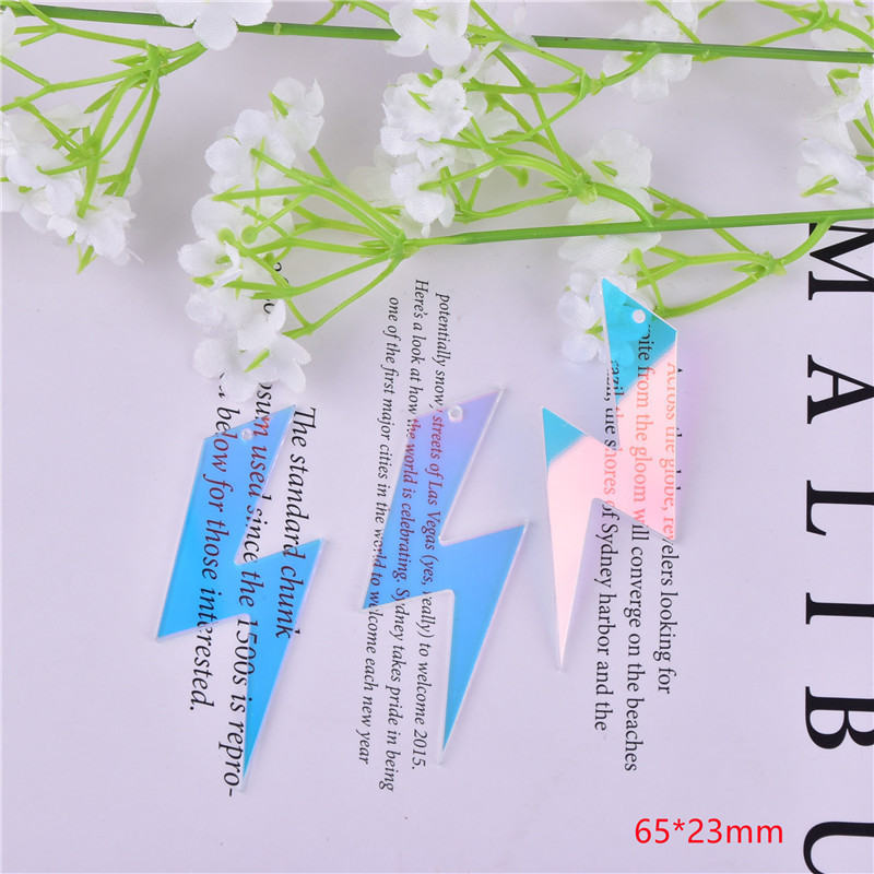 10 τμχ AB Color Lightning Ακρυλικά Γούρια για Κατασκευή Σκουλαρίκια Κρεμαστό Κολιέ Μπρελόκ Αξεσουάρ κοσμημάτων Προμήθειες υλικών