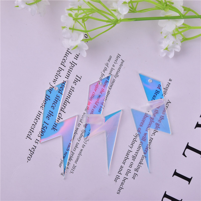 10 τμχ AB Color Lightning Ακρυλικά Γούρια για Κατασκευή Σκουλαρίκια Κρεμαστό Κολιέ Μπρελόκ Αξεσουάρ κοσμημάτων Προμήθειες υλικών