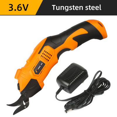 220 V auduma uzlādējamas elektriskās šķēres Volframa tērauda griezēja galva Bezvadu akumulators griezējs Auduma Ādas griešanas instrumenti