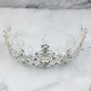 Factory Direct Icicles Crystal Silver Color Alloy Crown Cake Decoration Ice Queen Princess Baking Accessories
