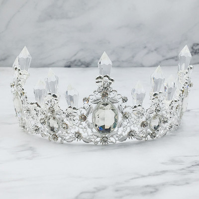 Factory Direct Icicles Crystal Srebrna boja Legura Crown Cake Decoration Ice Queen Princess Pekare