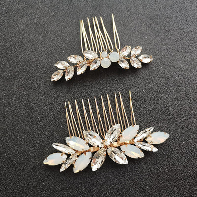 SLBRIDAL Art Deco lydinys Maži Mieli Kalnų krištolai Opaliniai Kristalai Vestuviniai Plaukų Šukos Nuotakų plaukų aksesuarai Pamergėms Moteriški papuošalai