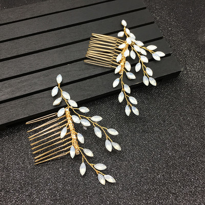 SLBRIDAL Aliaj Art Deco Mici Drăguț Strasuri Cristale Opal Pieptene de păr de nuntă Accesorii de păr de mireasă Domnișoare de onoare Bijuterii pentru femei