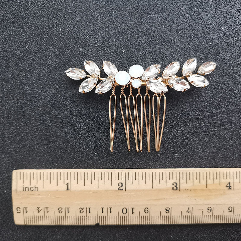 SLBRIDAL Aliaj Art Deco Mici Drăguț Strasuri Cristale Opal Pieptene de păr de nuntă Accesorii de păr de mireasă Domnișoare de onoare Bijuterii pentru femei