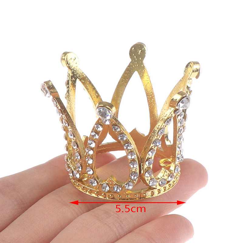 1 db Mini Crown Princess Topper Crystal Pearl Tiara Gyerek hajdíszek esküvői születésnapi party tortadíszítéshez
