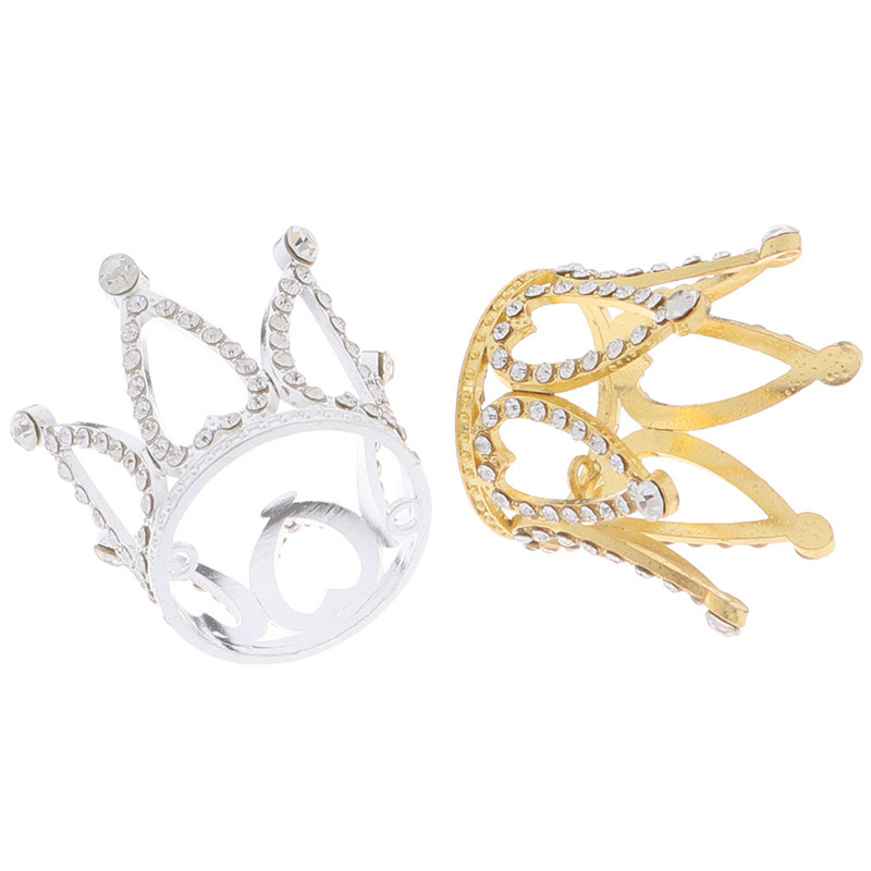 1 db Mini Crown Princess Topper Crystal Pearl Tiara Gyerek hajdíszek esküvői születésnapi party tortadíszítéshez