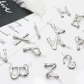26 betűs hajkapcsok nőknek Ezüst Szín Név Kezdő szó Hajtűk Bobby Hair Barrettes Hajkiegészítők