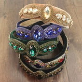 Nagyker Bohemia Sparkly full green Crystal Hajpánt Luxus strasszos gyémánt fejpánt Party Esküvői Női Haj kiegészítők