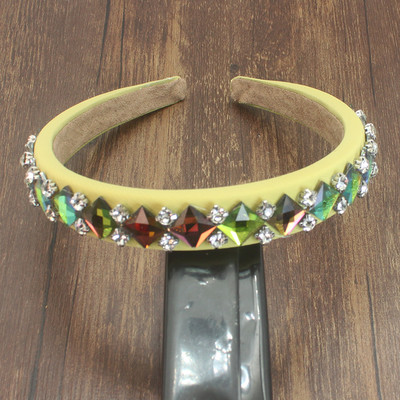 Nagyker Bohemia Sparkly full green Crystal Hajpánt Luxus strasszos gyémánt fejpánt Party Esküvői Női Haj kiegészítők