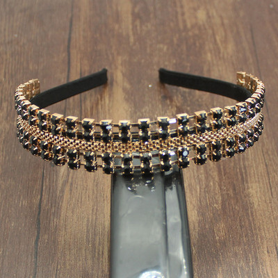 Nagyker Bohemia Sparkly full green Crystal Hajpánt Luxus strasszos gyémánt fejpánt Party Esküvői Női Haj kiegészítők