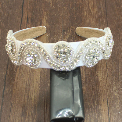 Nagyker Bohemia Sparkly full green Crystal Hajpánt Luxus strasszos gyémánt fejpánt Party Esküvői Női Haj kiegészítők