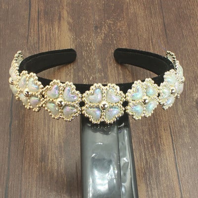 Nagyker Bohemia Sparkly full green Crystal Hajpánt Luxus strasszos gyémánt fejpánt Party Esküvői Női Haj kiegészítők