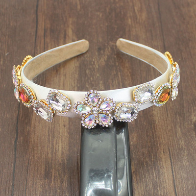 Nagyker Bohemia Sparkly full green Crystal Hajpánt Luxus strasszos gyémánt fejpánt Party Esküvői Női Haj kiegészítők