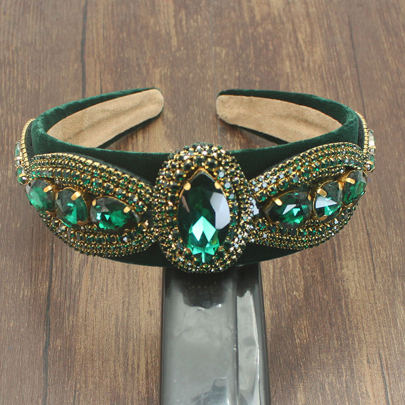 Nagyker Bohemia Sparkly full green Crystal Hajpánt Luxus strasszos gyémánt fejpánt Party Esküvői Női Haj kiegészítők