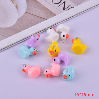 Mix 20pcs/lot Little Duck Animal Resin Charms for DIY Jewelry Making Wholesale Bulk Jewelry Accessory 15*19mm