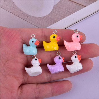 Mix 20pcs/lot Little Duck Animal Resin Charms for DIY Jewelry Making Wholesale Bulk Jewelry Accessory 15*19mm