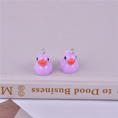 Amestecați 20 buc/lot brelocuri din rășină animală de rață mică pentru fabricarea de bijuterii DIY Accesorii de bijuterii în vrac 15*19mm