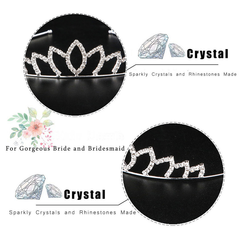 Narodeninové princezné krištáľové čelenky a korunky čelenka pre dievčatá svadobné plesové korunky svadobné doplnky do vlasov šperky
