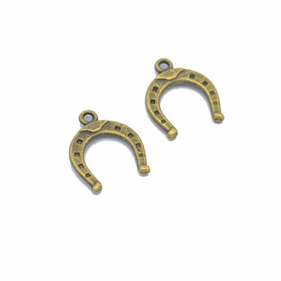 30 ks/sada zliatinových príveskov v 5 farbách, pozlátených zliatinových príveskov v tvare podkovy, ručne vyrobené závesné remeslá 16x13 mm