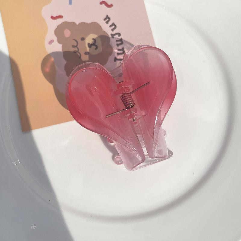 Új In Sweet Pink Heart átlátszó acetát kétrétegű hajcsipesz karmos haj nőknek Trend koreai divatos hajkiegészítők