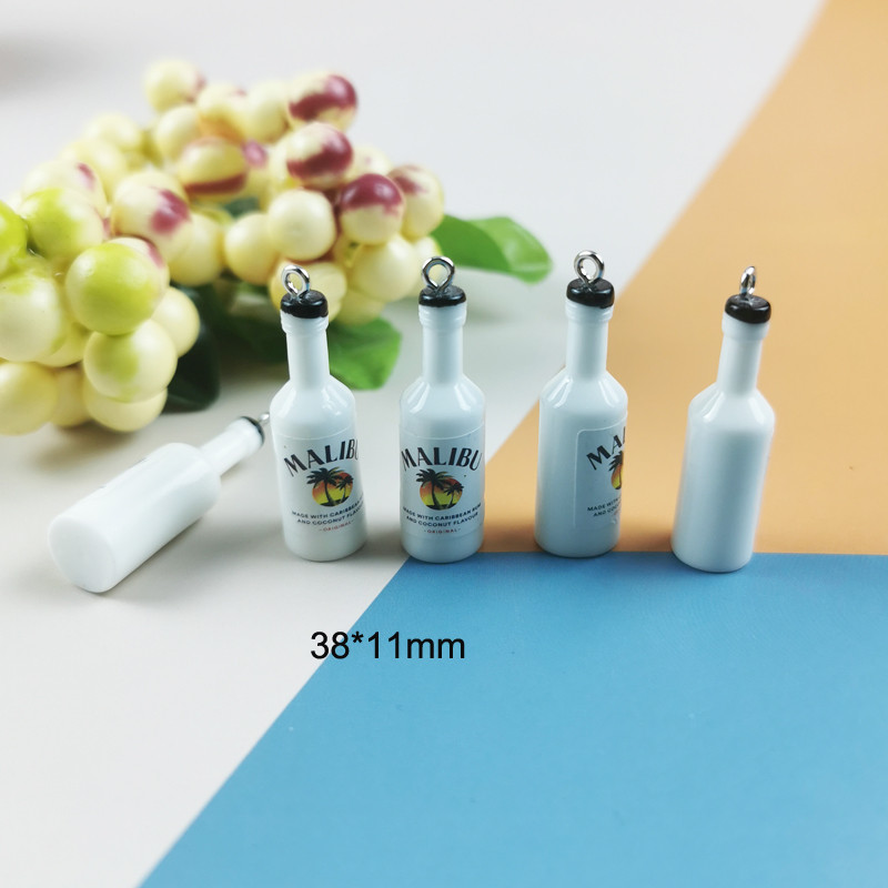 JeQue 10db 3D alkoholos sörösüveg gyanta bűbáj barkácsoláshoz ékszerekhez kiegészítő fülbevaló bűvész ékszerkészítéshez