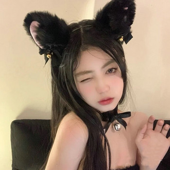 Αυτιά γούνας Cat Fox Hairband Lolita Anime Night Party Hair Hoop Αξεσουάρ μαλλιών για κορίτσια Στεφάνη μαλλιών